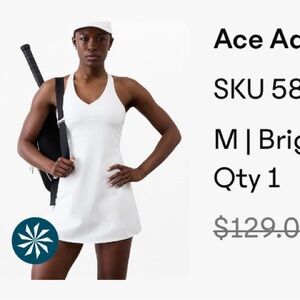 Athleta Ace Advantage Dress with inner shorts w/ pockets as well as built in bra